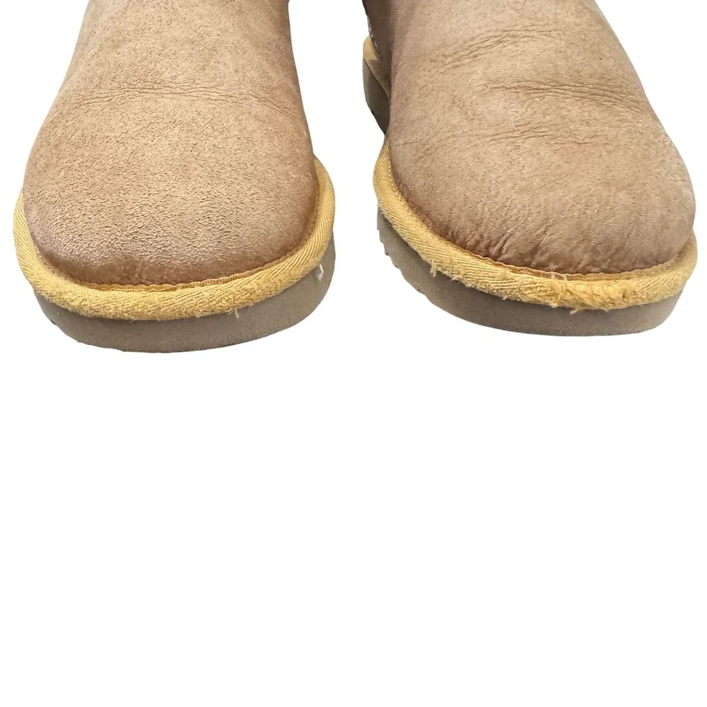 UGG Classic Short‎ Rustic Weave Boots Chestnut Sheepskin Shearling Lined Size  8